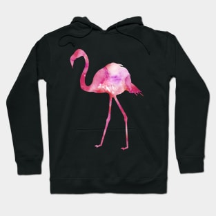 Pink Flamingo Watercolor Painting Hoodie